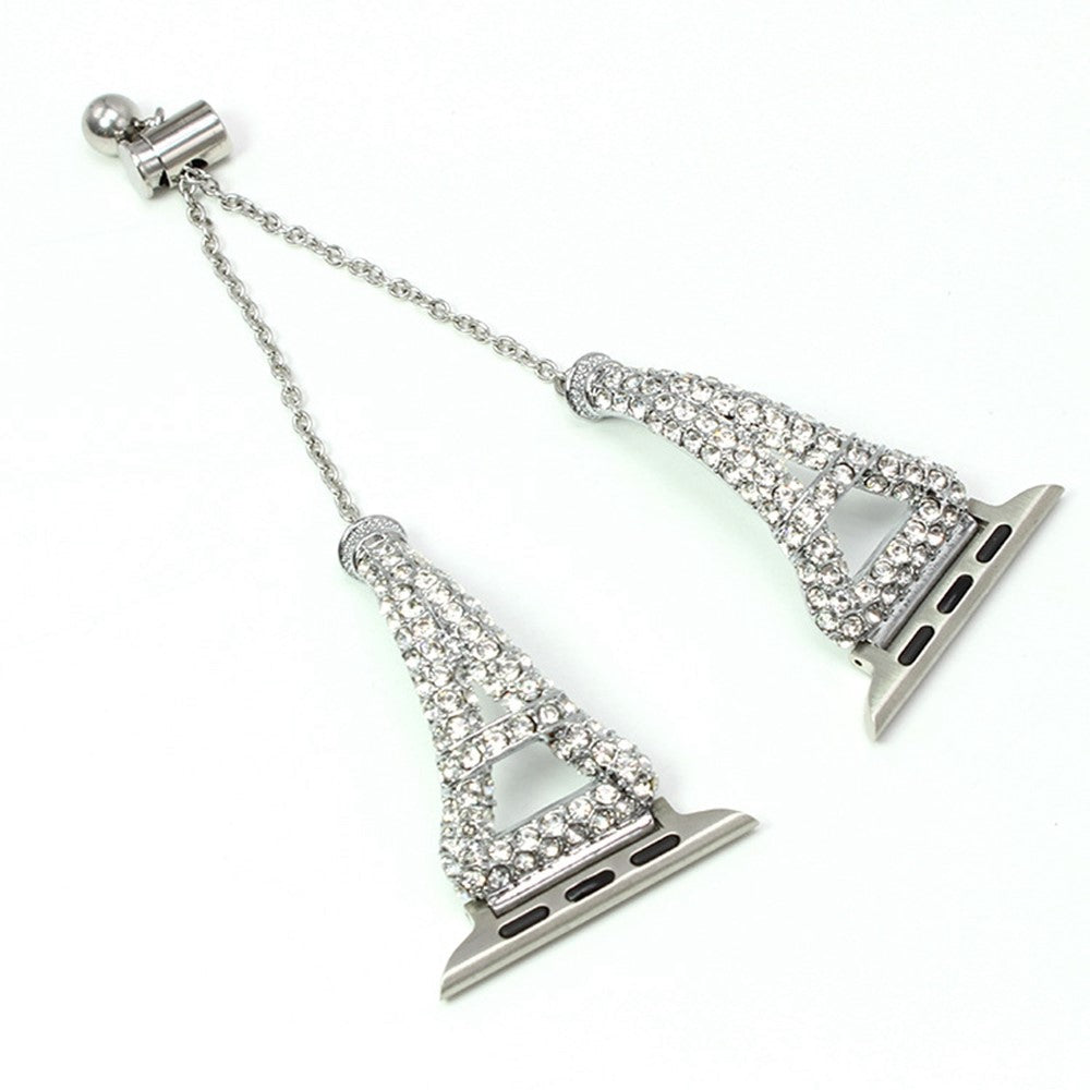 Helt vildt nydelig Universal Apple Metal og Rhinsten Rem - Sølv#serie_4