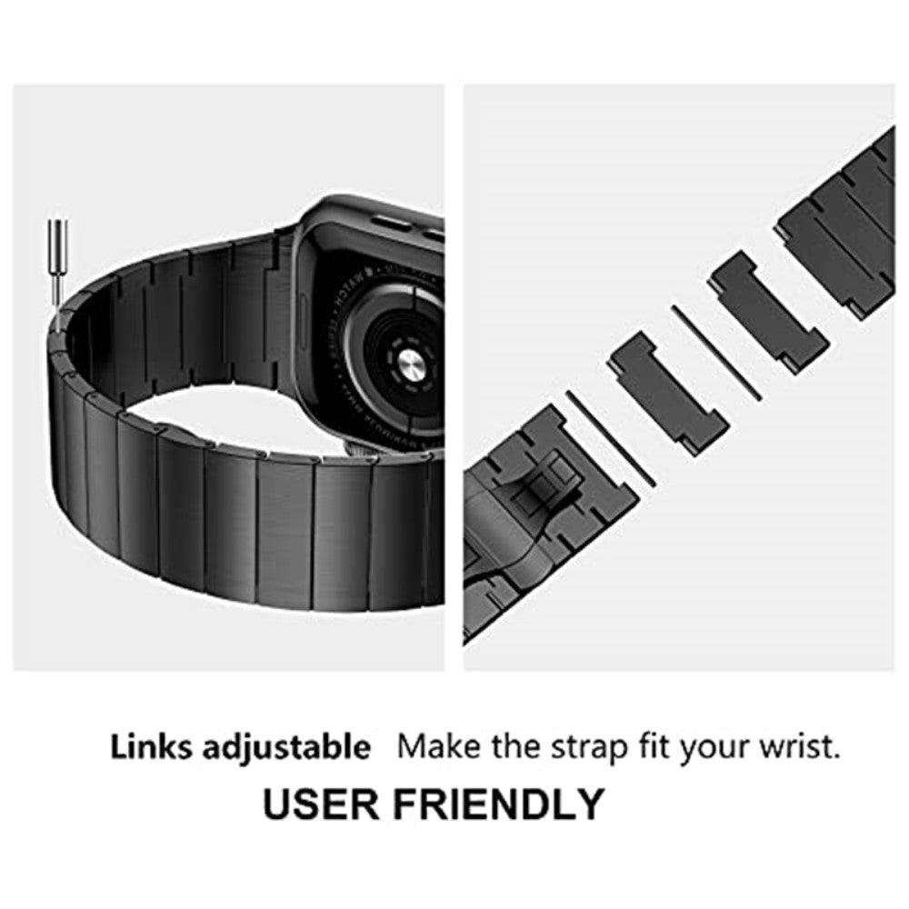 Rigtigt fed Universal Apple Metal Urrem - Sort#serie_1