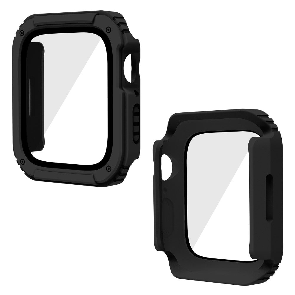 Fed Apple Watch Series 8 (41mm) / Apple Watch Series 7 41mm Cover med Skรฆrmbeskytter i Plastik og Hรฆrdet Glas - Sort#serie_1