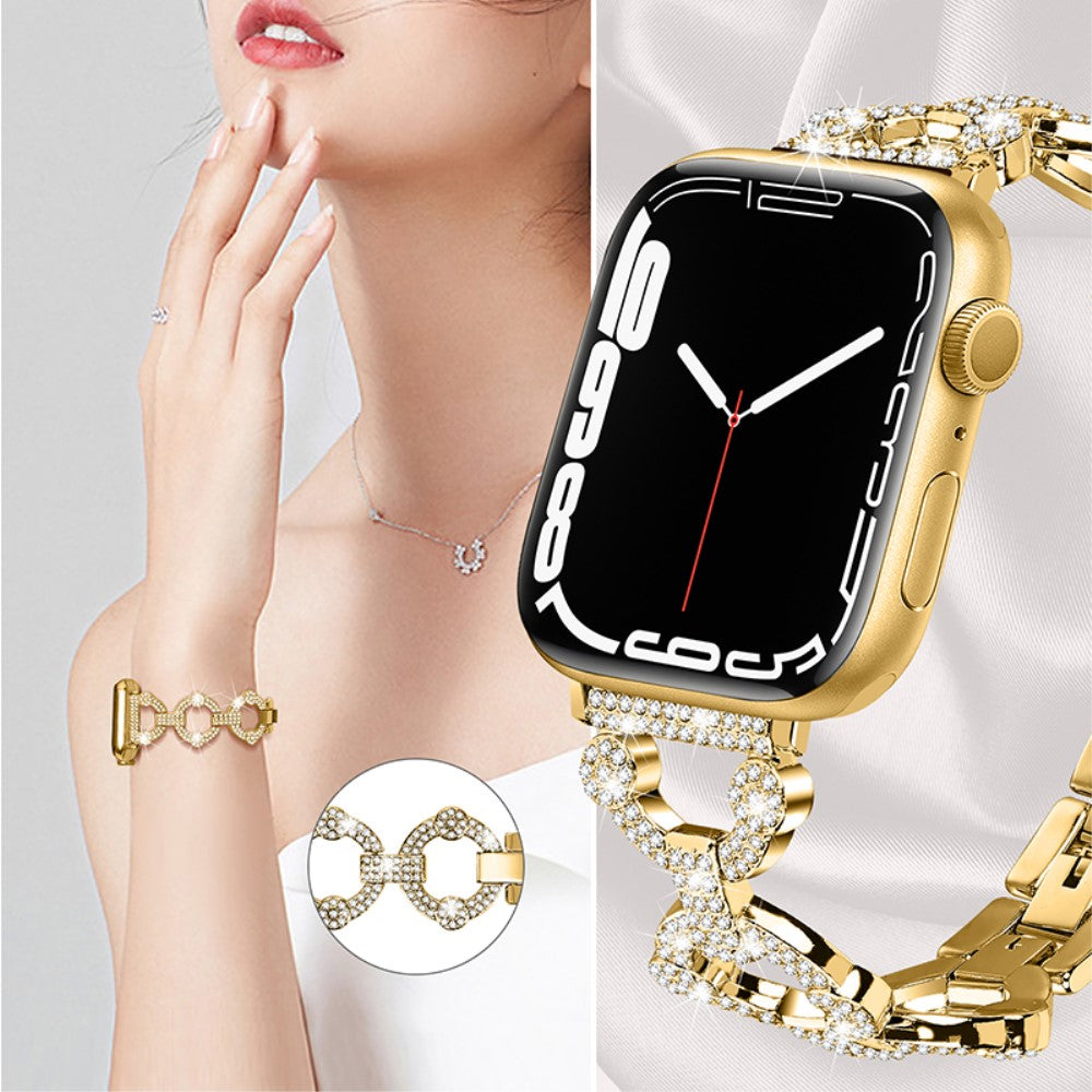 Eminent Universal Apple Rhinsten og Glas Rem - Guld#serie_2