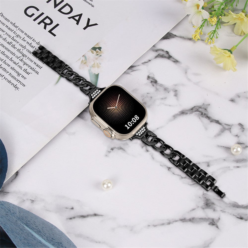 Vildt rart Universal Apple Metal og Rhinsten Rem - Sort#serie_1