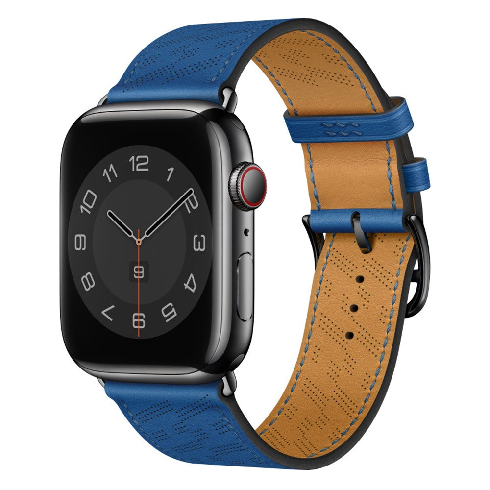 Meget elegant Universal Apple Ægte læder Rem - Blå#serie_2