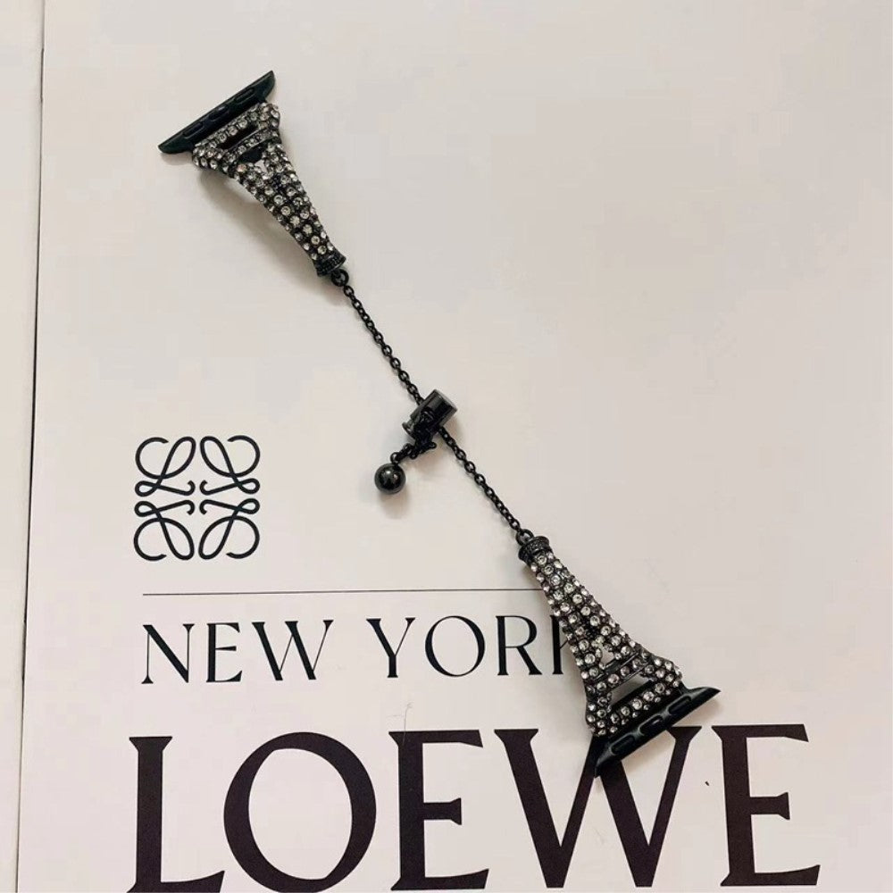 Meget godt Universal Apple Metal og  Rhinsten Urrem - Sort#serie_1