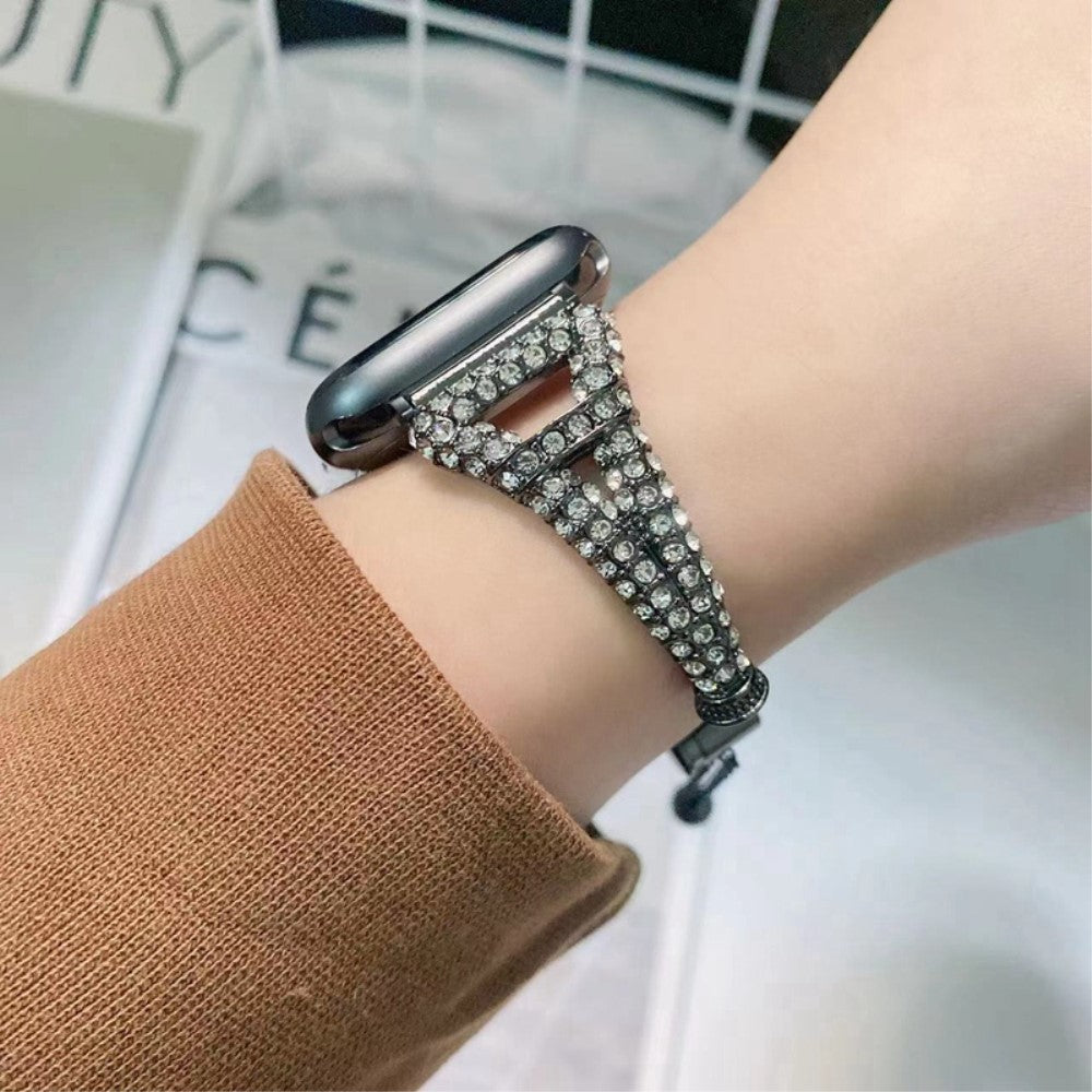 Meget godt Universal Apple Metal og  Rhinsten Urrem - Sort#serie_1