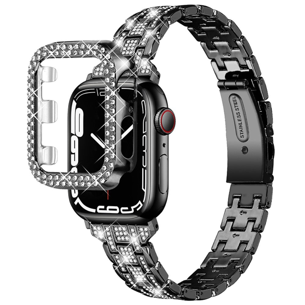 Pรฆnt Universal Apple Metal og Rhinsten Rem - Sort#serie_1