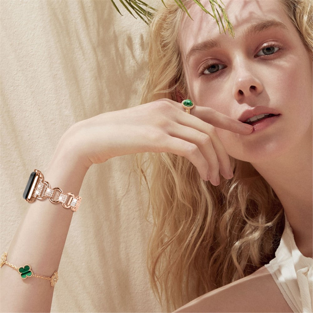 Rigtigt holdbart Universal Apple Metal og Rhinsten Rem - Pink#serie_3