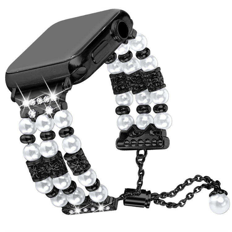 Vildt flot Universal Apple Metal, Plastik og Rhinsten Rem - Sort#serie_1