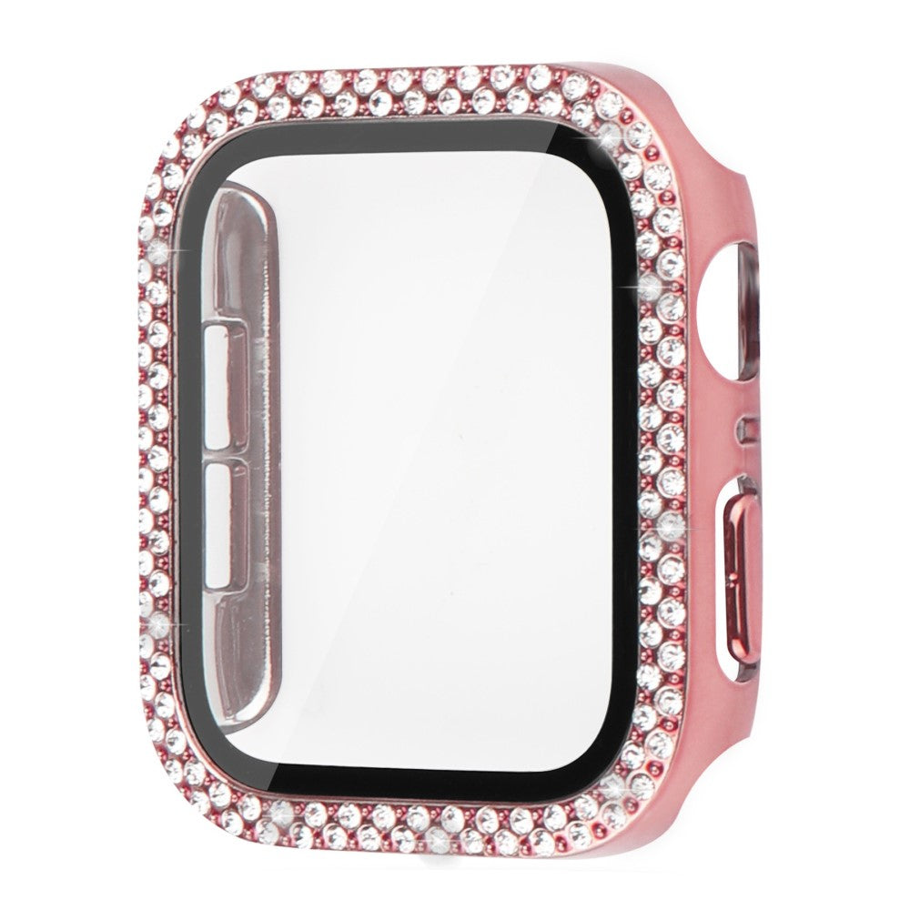 Apple Watch Series 8 (45mm) / Apple Watch Series 7 45mm Plastik Cover med Rem og Hærdet Glas - Pink#serie_5