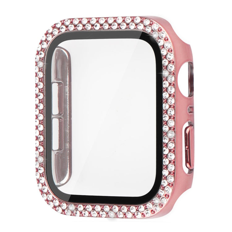 Apple Watch Series 8 (45mm) / Apple Watch Series 7 45mm Plastik Cover med Rem og Hærdet Glas - Pink#serie_5