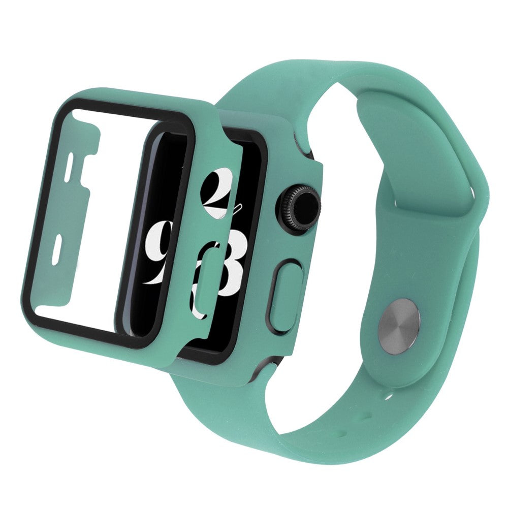 Apple Watch Series 8 (45mm) / Apple Watch Series 7 45mm Plastik Rem med Cover og Hærdet Glas - Grøn#serie_15