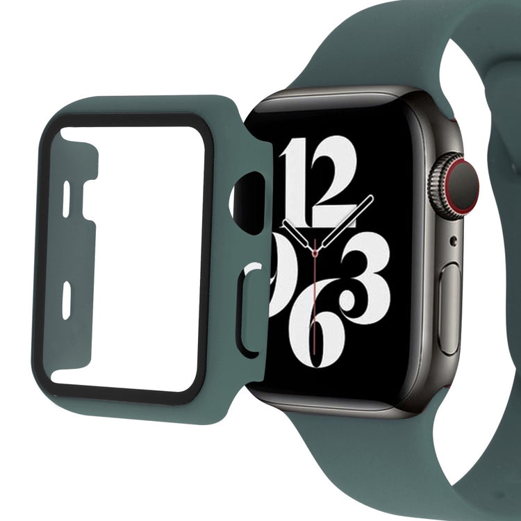 Apple Watch Series 8 (45mm) / Apple Watch Series 7 45mm Plastik Rem med Cover og Hærdet Glas - Grøn#serie_2