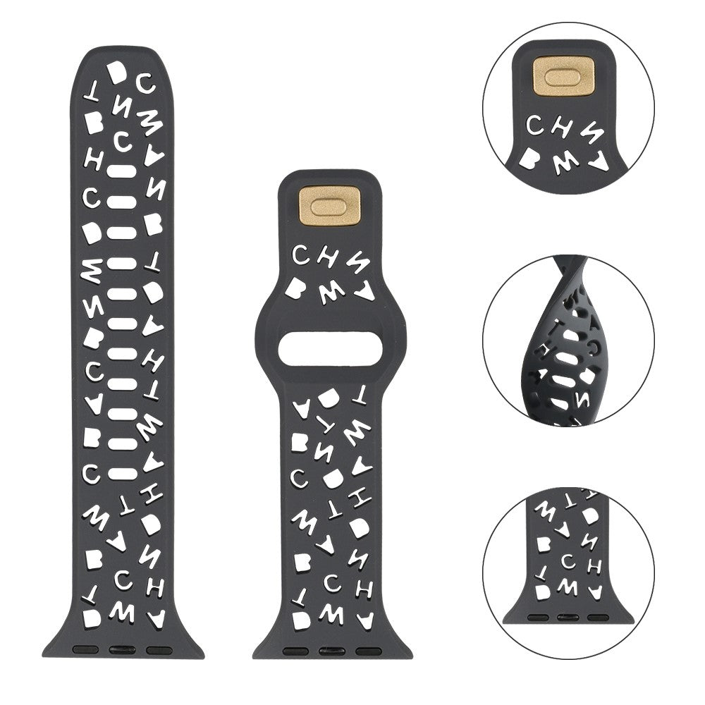 Helt vildt fed Universal Apple Silikone Rem - Sølv#serie_9