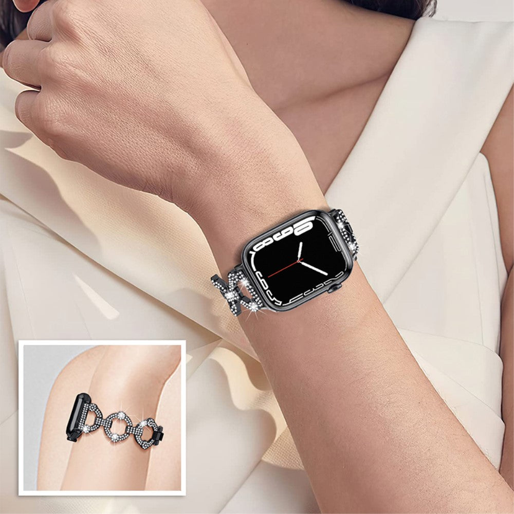 Elegant Universal Apple Rhinsten og Glas Rem - Sort#serie_1