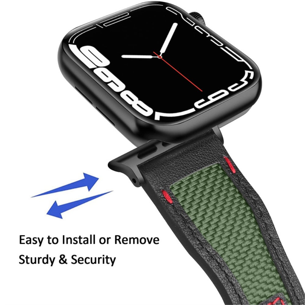 Mega godt Universal Apple Ægte læder og Nylon Rem - Sort#serie_3