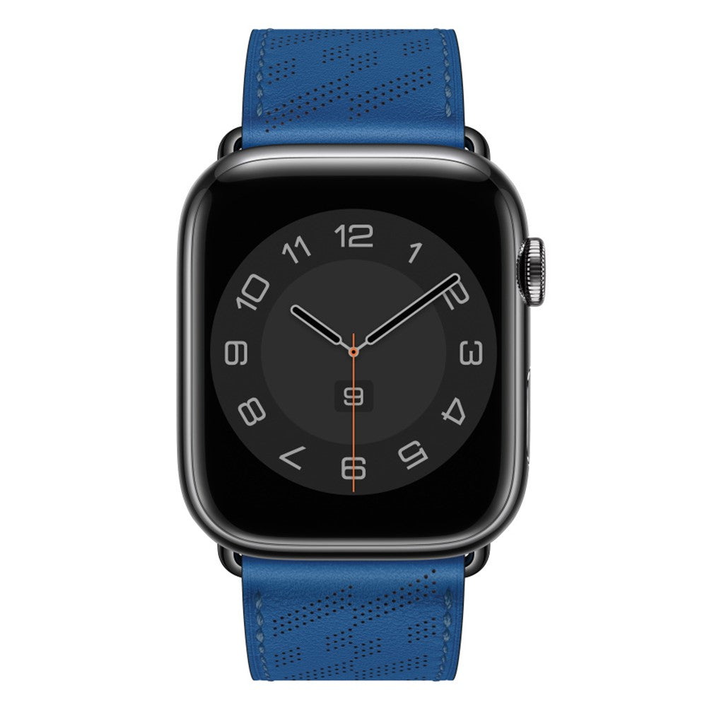 Rigtigt elegant Universal Apple Ægte læder Rem - Blå#serie_2