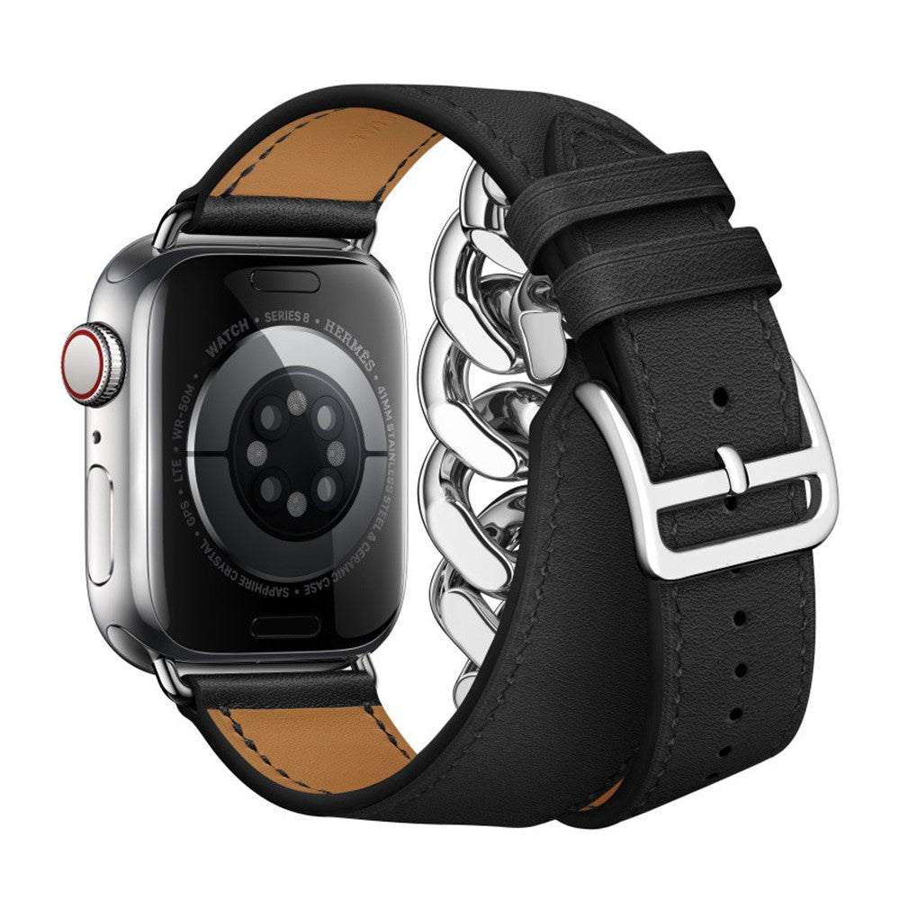 Godt Universal Apple รgte lรฆder Rem - Sort#serie_102