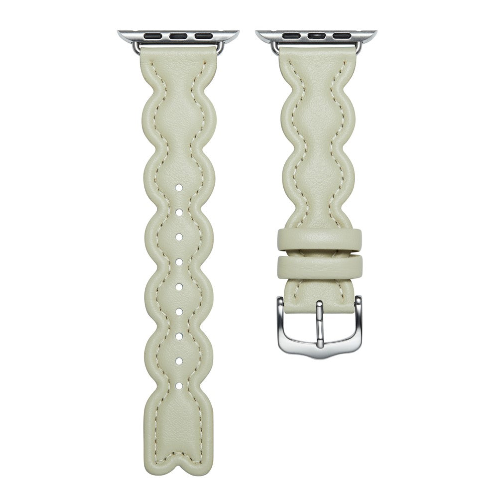 Meget nydelig Universal Apple Ægte læder Rem - Hvid#serie_5
