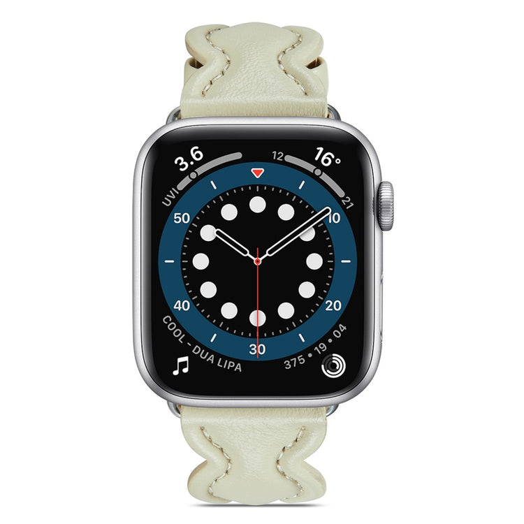 Meget nydelig Universal Apple Ægte læder Rem - Hvid#serie_5