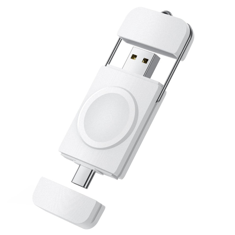 1m Plastik Universal Apple Trรฅdlรธs Magnetisk  USB Type-C Ladestation - Hvid#serie_109