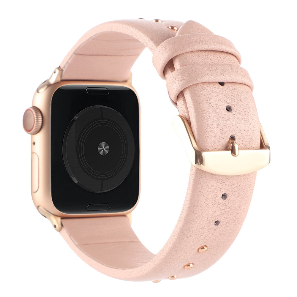 Super Sejt รgte Lรฆder Universal Rem passer til Apple Smartwatch - Pink#serie_1