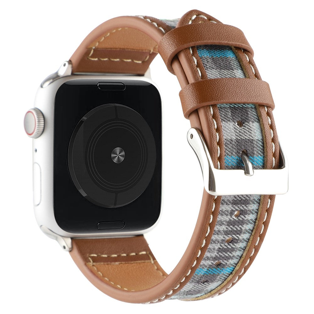 Mega Fed Kunstlรฆder Og Nylon Universal Rem passer til Apple Smartwatch - Blรฅ#serie_1
