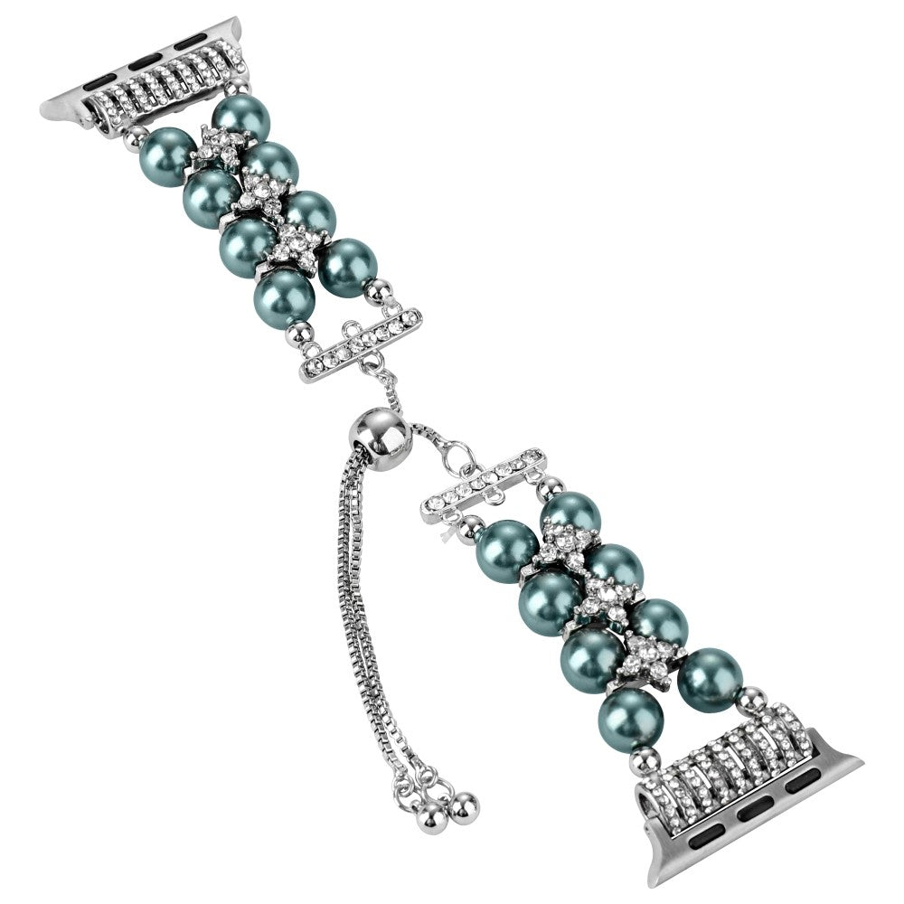 Skøn Plastik Og Rhinsten Universal Rem passer til Apple Smartwatch - Blå#serie_1