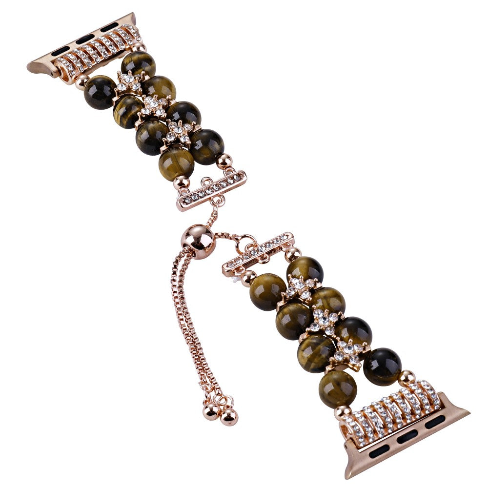 Skøn Plastik Og Rhinsten Universal Rem passer til Apple Smartwatch - Brun#serie_10