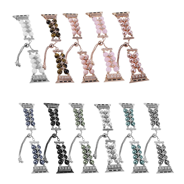 Skøn Plastik Og Rhinsten Universal Rem passer til Apple Smartwatch - Sort#serie_11