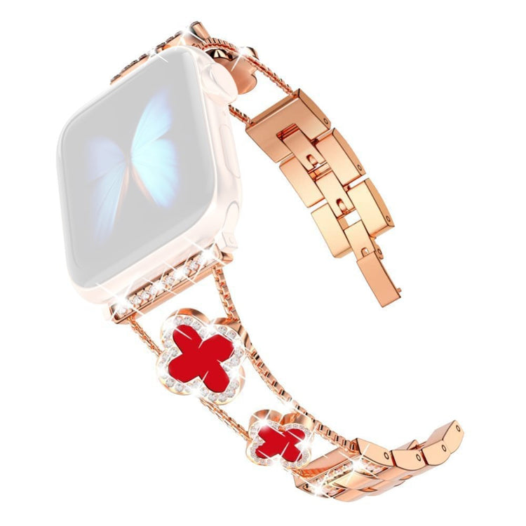 Skøn Metal Og Rhinsten Universal Rem passer til Apple Smartwatch - Pink#serie_2