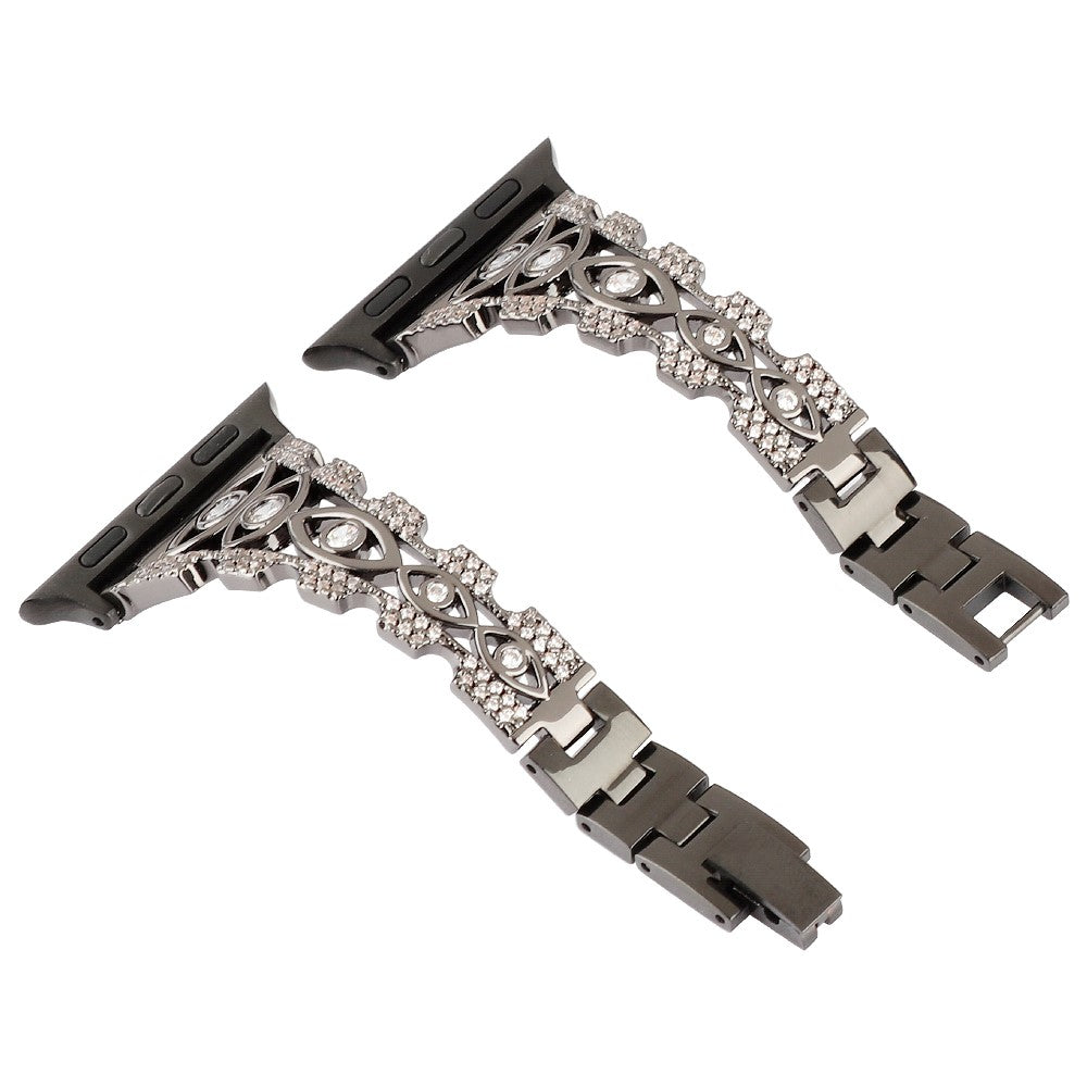 Skøn Metal Og Rhinsten Universal Rem passer til Apple Smartwatch - Sort#serie_1