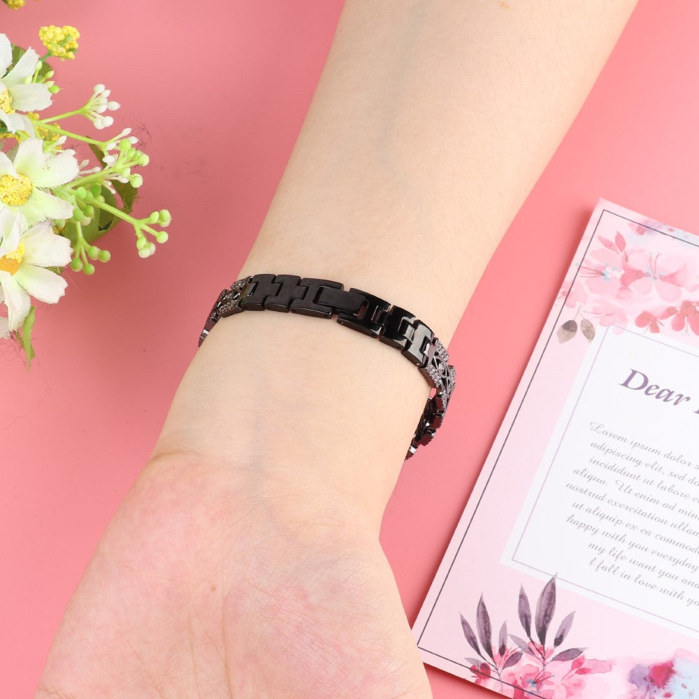 Skøn Metal Og Rhinsten Universal Rem passer til Apple Smartwatch - Sort#serie_1