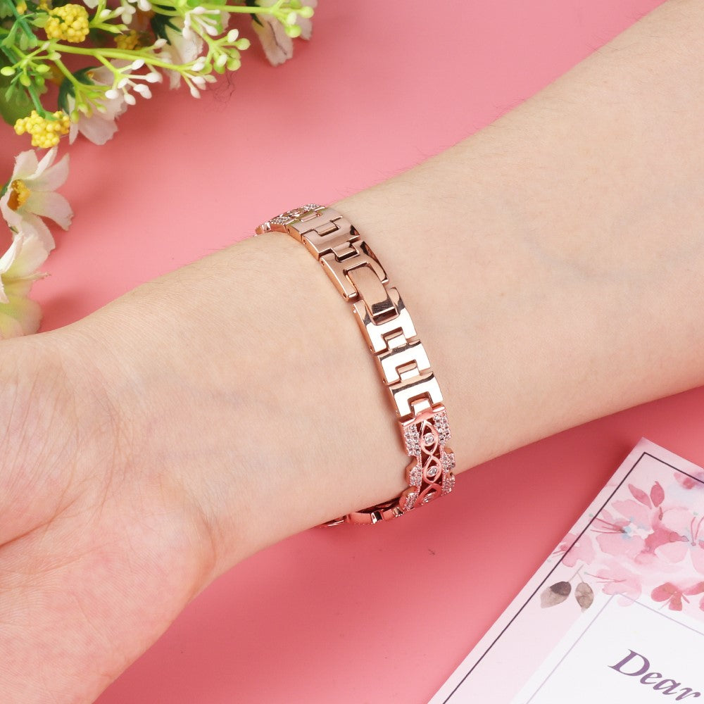 Skøn Metal Og Rhinsten Universal Rem passer til Apple Smartwatch - Guld#serie_2