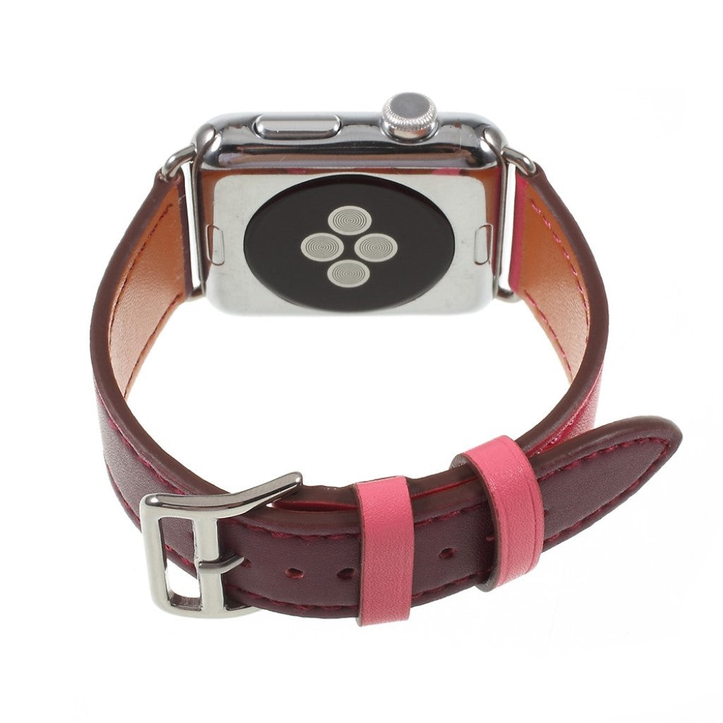 Mega holdbart Apple Watch Series 4 40mm Ægte læder Rem - Flerfarvet#serie_012