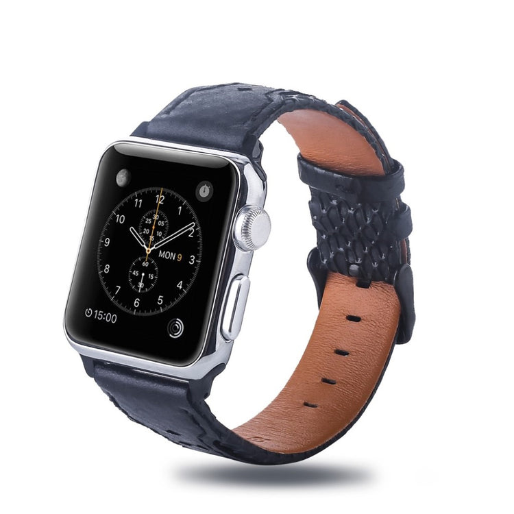Super flot Apple Watch Series 4 40mm Ægte læder Rem - Sort#serie_4