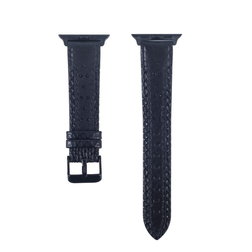Super flot Apple Watch Series 4 40mm Ægte læder Rem - Sort#serie_4