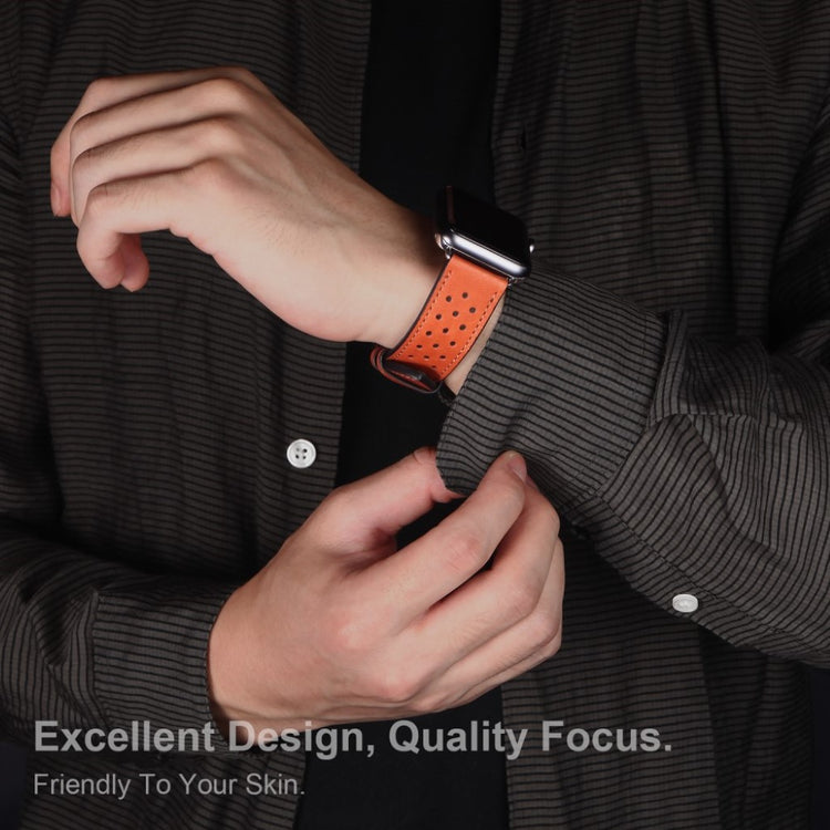 Kønt Apple Watch Series 4 40mm Ægte læder Rem - Brun#serie_1