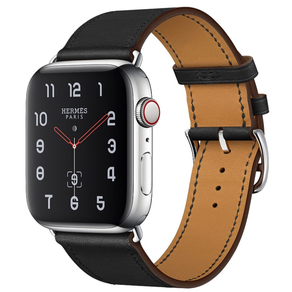 Vildt fantastisk Apple Watch Series 4 40mm รgte lรฆder Rem - Sort#serie_1