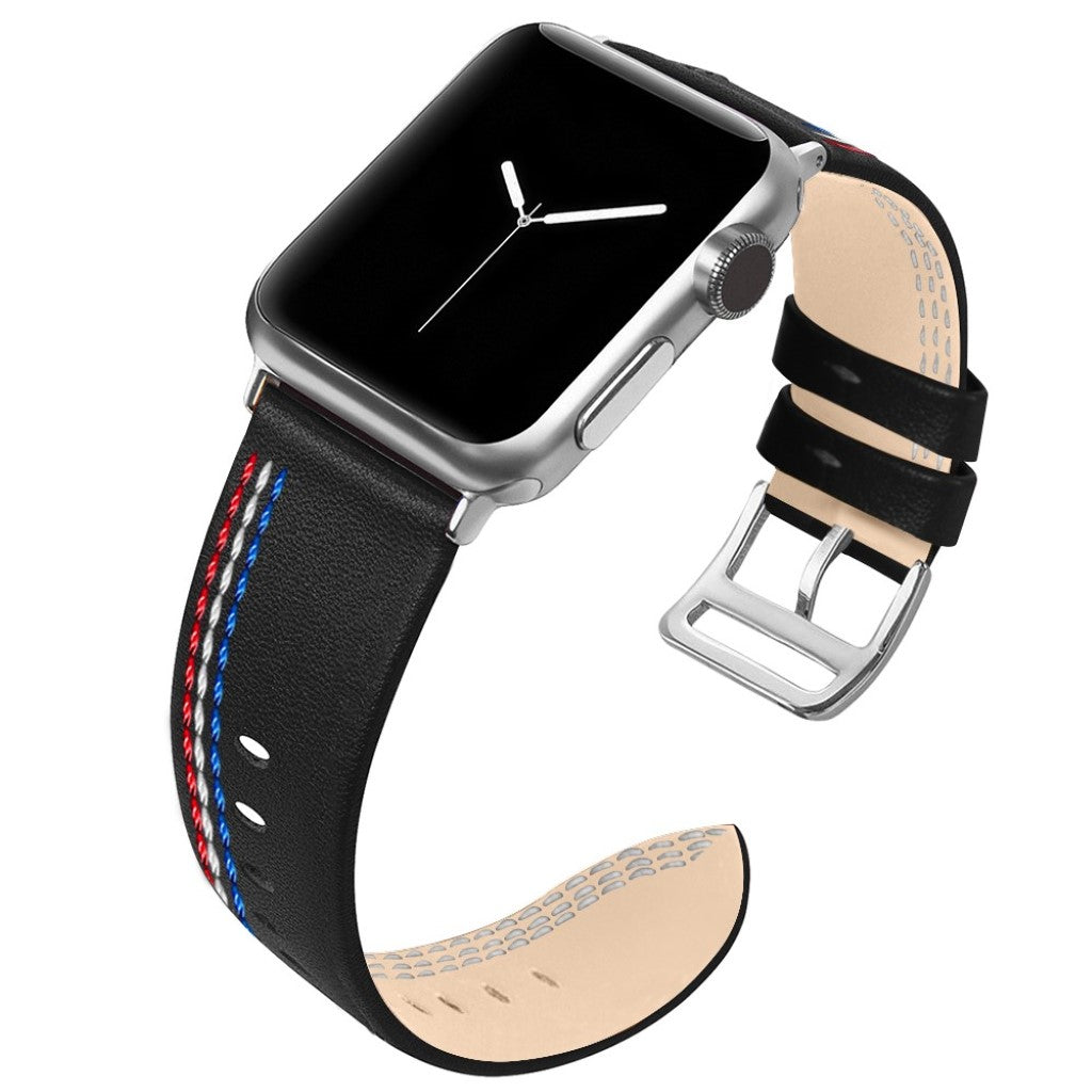 Helt vildt elegant Apple Watch Series 4 40mm Ægte læder Rem - Sort#serie_3