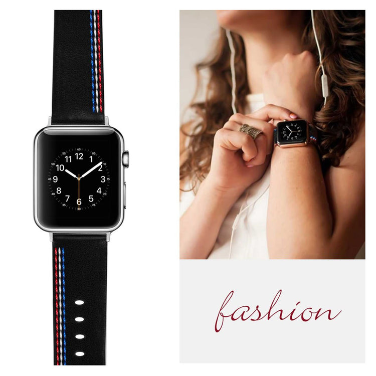 Helt vildt elegant Apple Watch Series 4 40mm Ægte læder Rem - Sort#serie_3