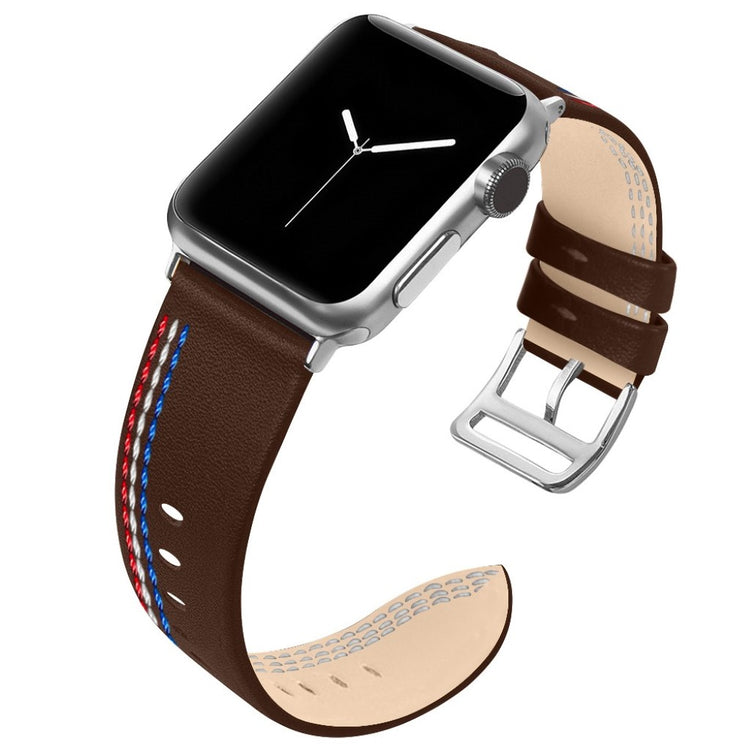 Helt vildt elegant Apple Watch Series 4 40mm Ægte læder Rem - Brun#serie_5