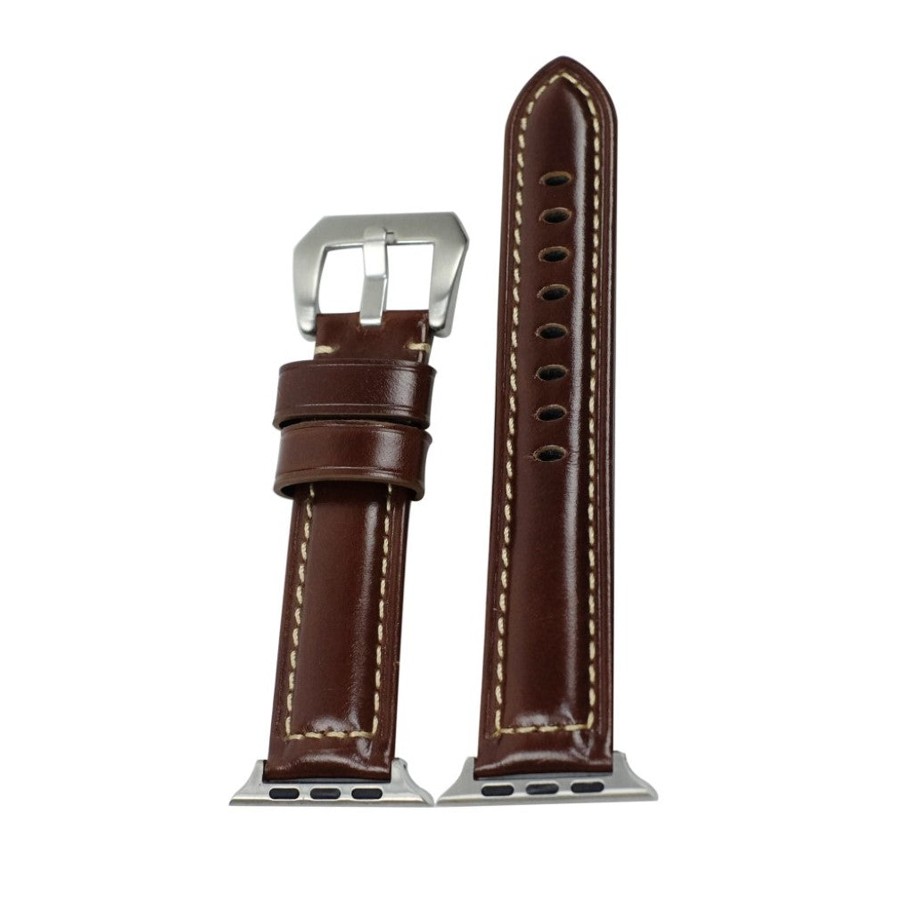 Mega holdbart Apple Watch Series 4 40mm Ægte læder Rem - Brun#serie_5