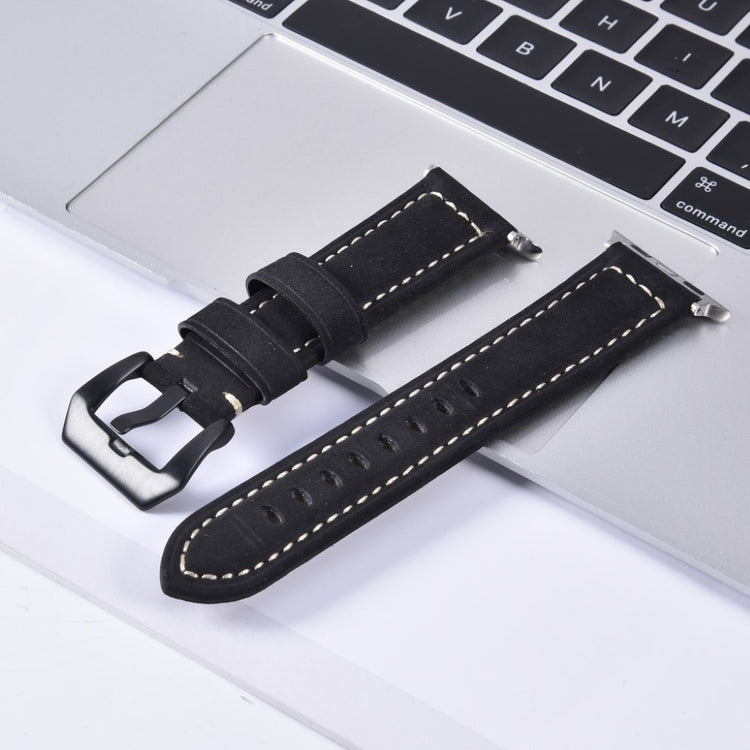 Mega nydelig Apple Watch Series 4 40mm Ægte læder Rem - Sort#serie_1