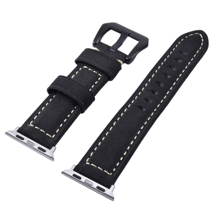 Mega nydelig Apple Watch Series 4 40mm Ægte læder Rem - Sort#serie_1