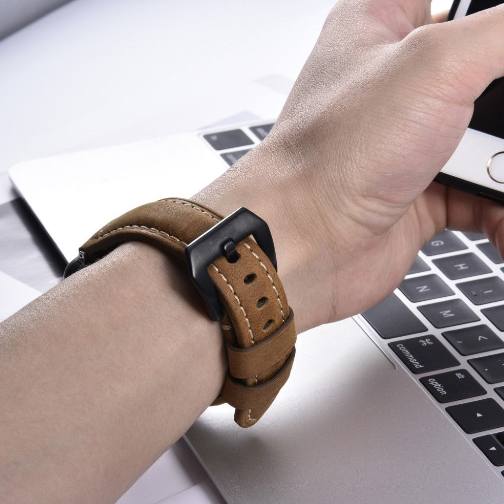 Mega nydelig Apple Watch Series 4 40mm Ægte læder Rem - Brun#serie_2