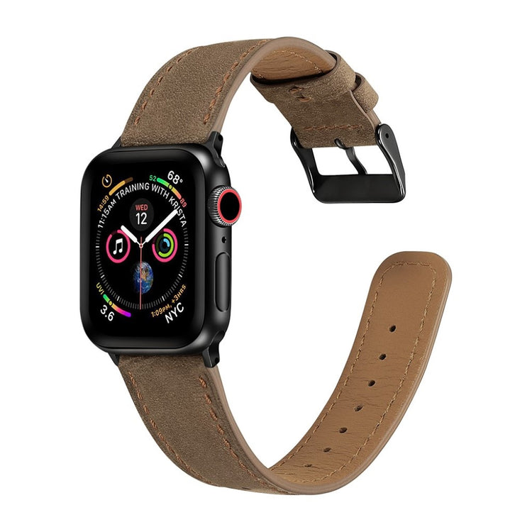Meget fantastisk Apple Watch Series 4 40mm Ægte læder Rem - Brun#serie_3