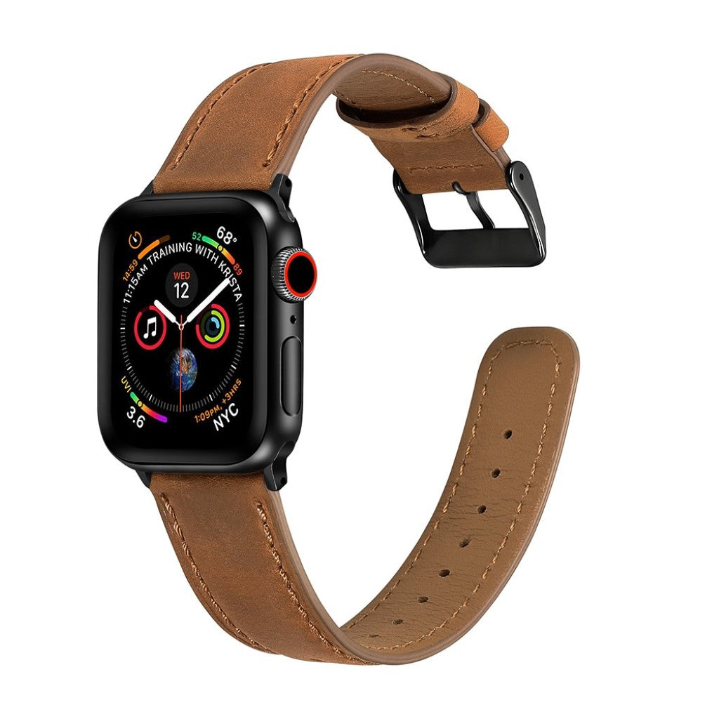 Meget fantastisk Apple Watch Series 4 40mm Ægte læder Rem - Brun#serie_4
