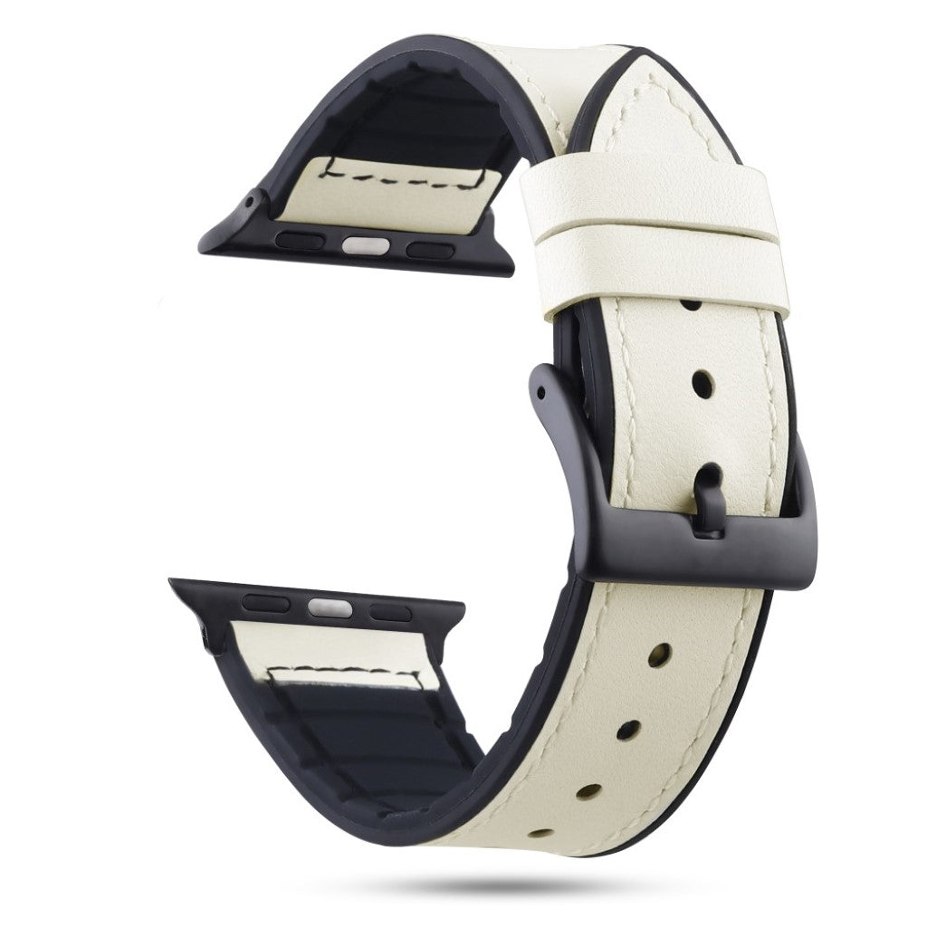 Holdbart Apple Watch Series 4 40mm Ægte læder Rem - Hvid#serie_1