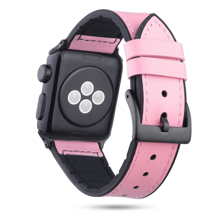 Holdbart Apple Watch Series 4 40mm Ægte læder Rem - Pink#serie_2