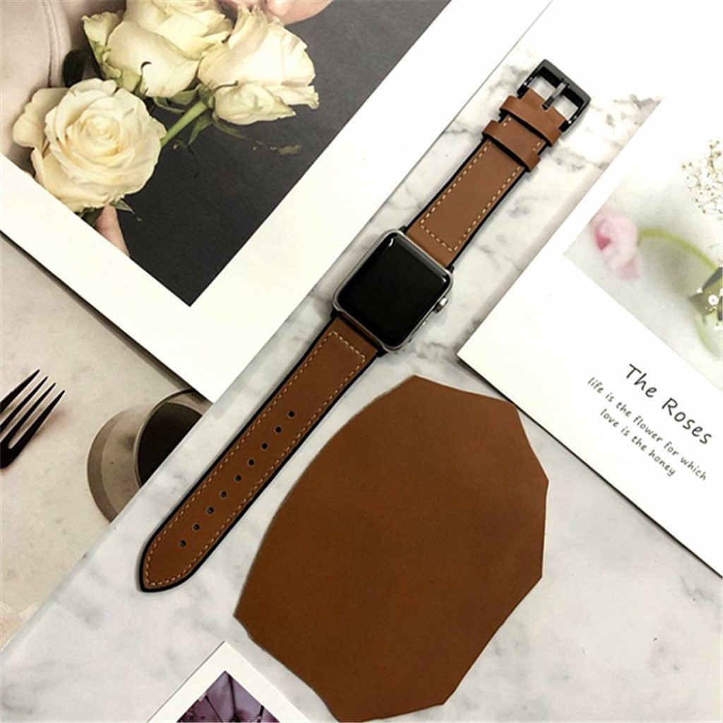 Holdbart Apple Watch Series 4 40mm Ægte læder Rem - Brun#serie_5