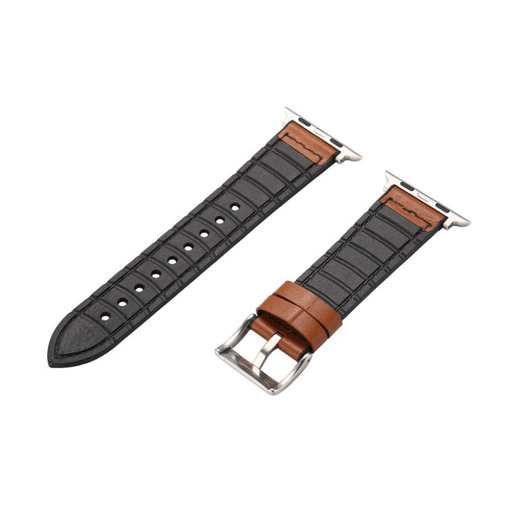 Meget smuk Apple Kunstlæder og Silikone Rem - Brun#serie_3